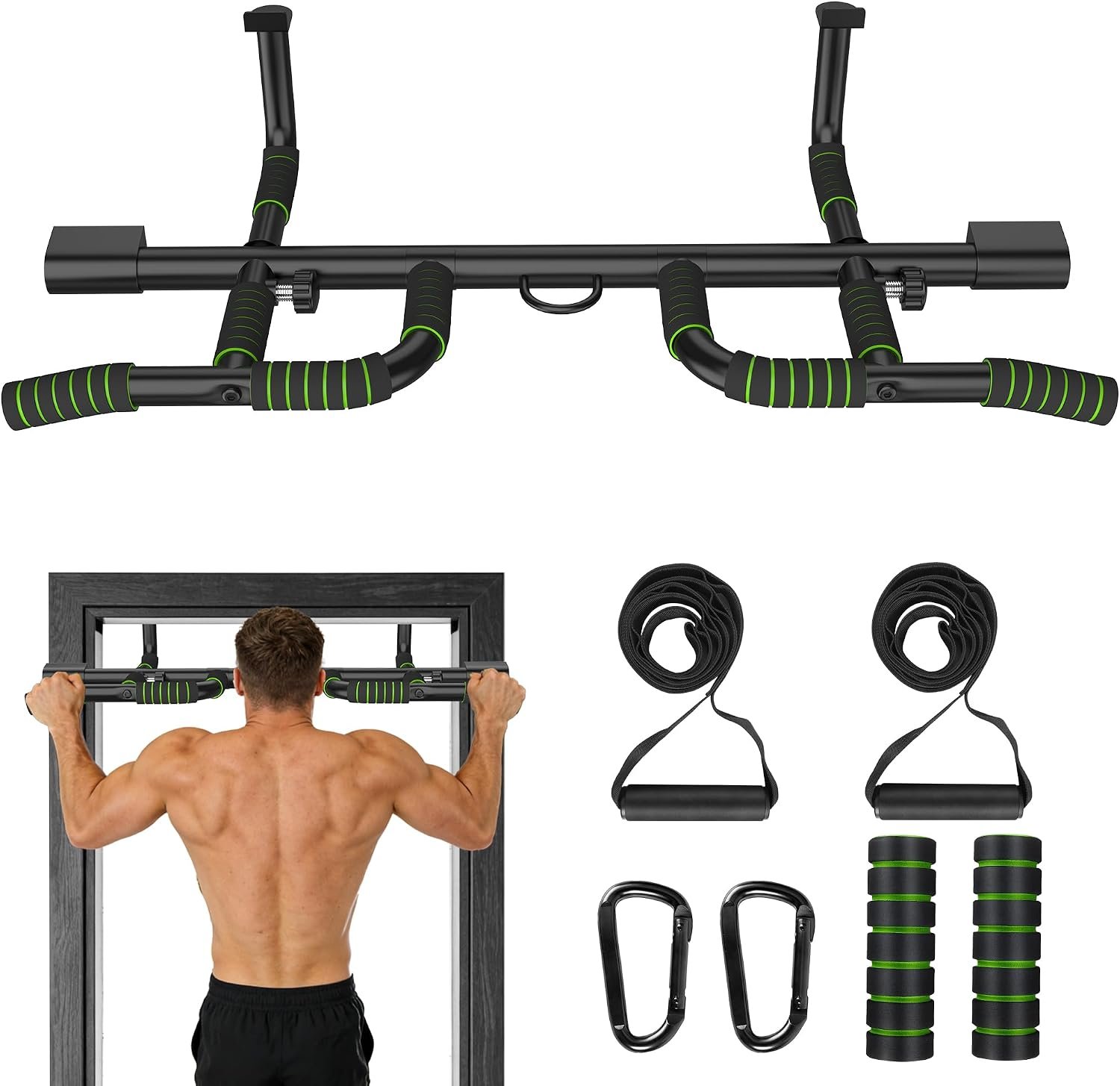 Doorway Pull Up Bar, No Drill, 440 lbs Carbon Steel