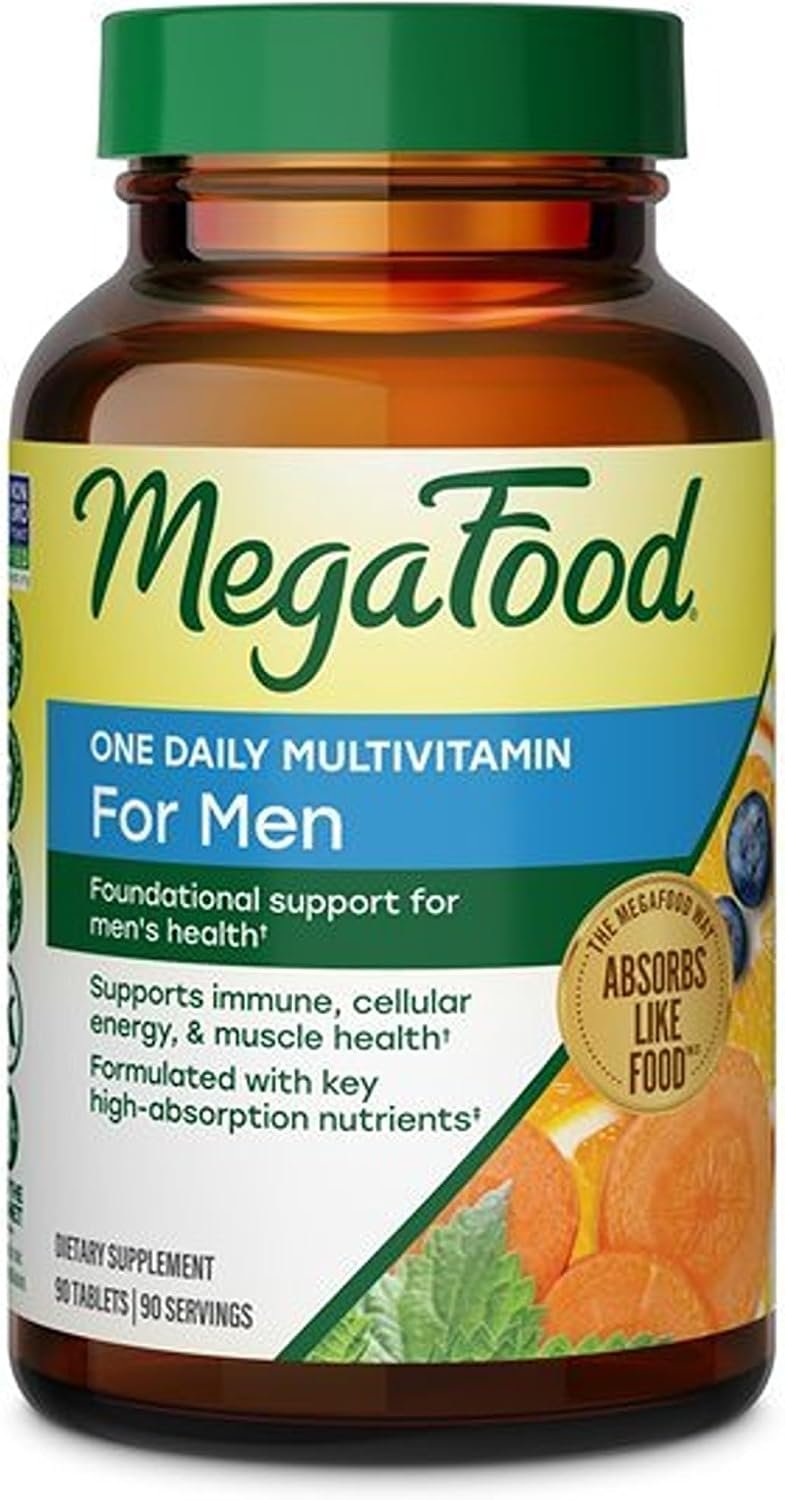 MegaFood One Daily Multivitamin for Men with 21 Nutrients, 90 Tablets