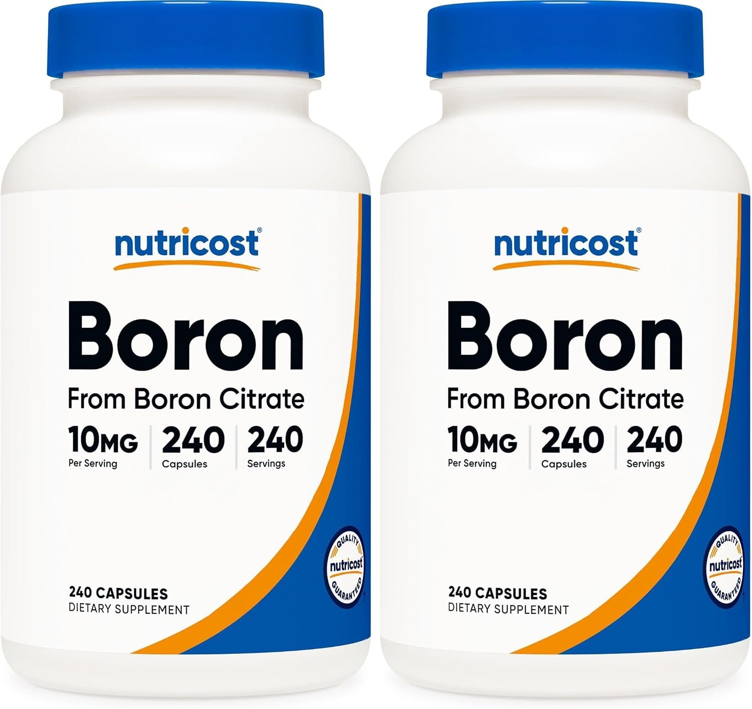 Nutricost Boron Capsules 10mg, 240 Vegetarian Capsules, Gluten Free and Non-GMO (Pack of 2)