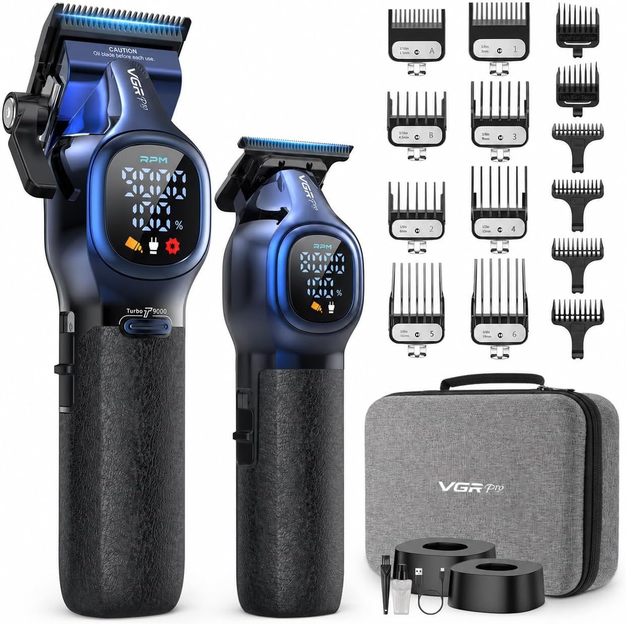 VGRPRO Professional Hair Clippers for Men, Cordless Clipper and Trimmer Set