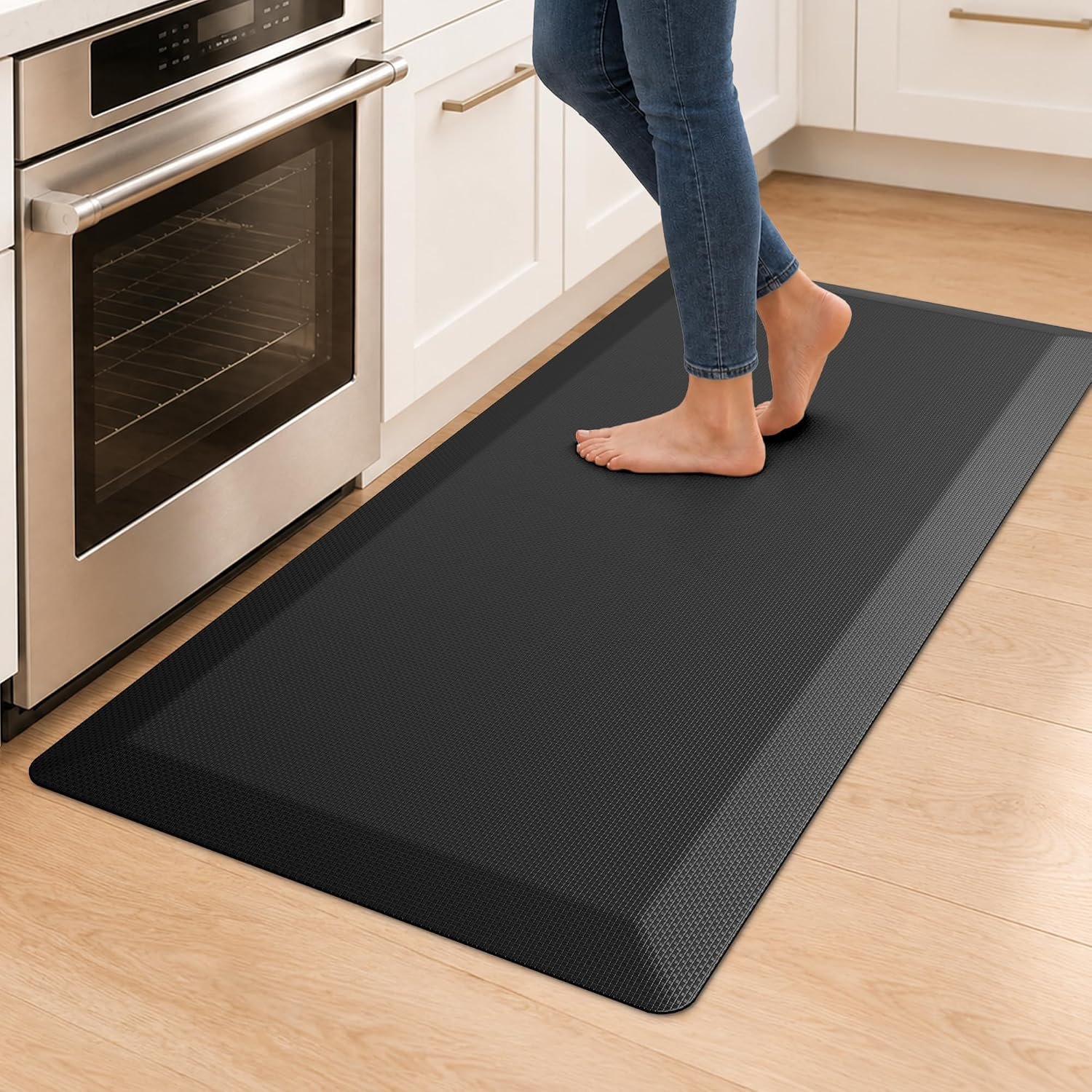 Anti Fatigue Kitchen Mats for Floor, 3/4 Inch Thick, Black
