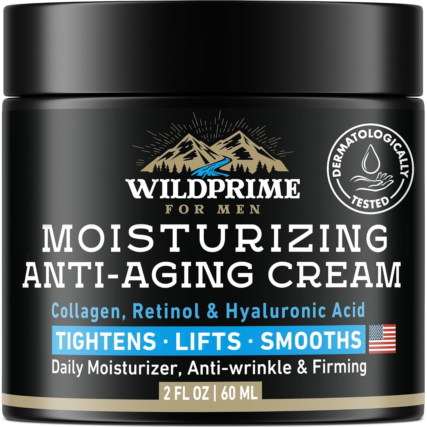Men’s Face Moisturizer Cream – Anti Aging & Wrinkle – Made in USA – 2 oz