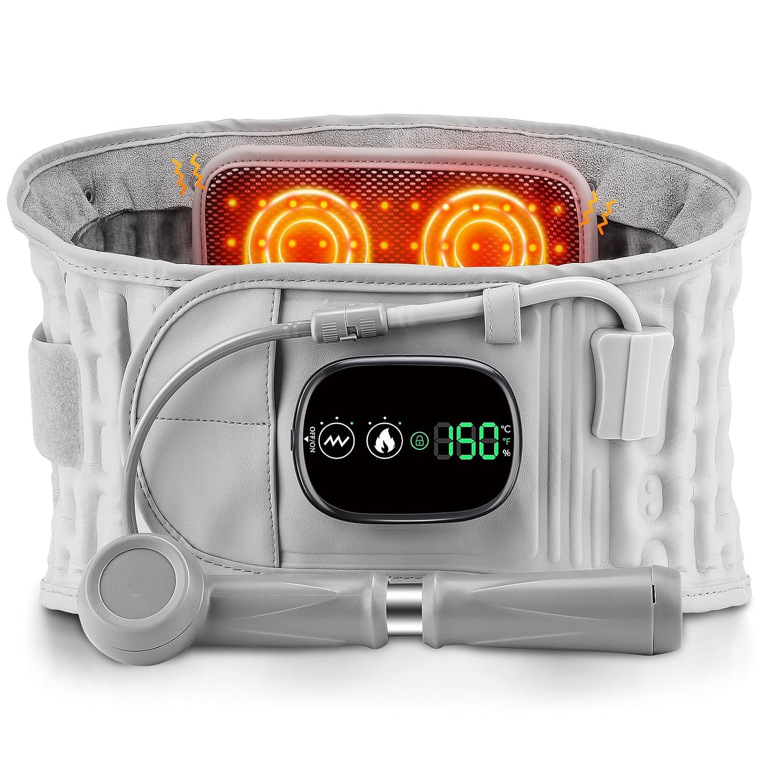 ERHIVORA Decompression Back Belt with Red Light Heating and Massage, Back Reliever, Inflatable Back Brace for Spinal Lumbar Woman Men Heating Pad