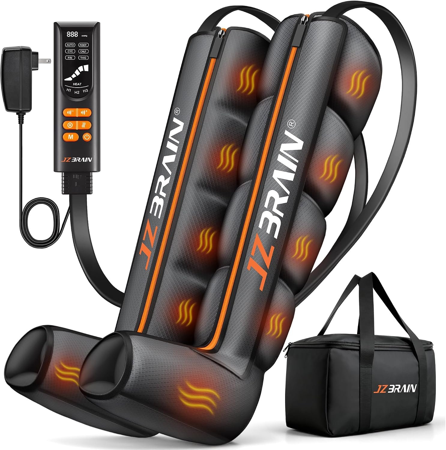 JZBRAIN Air Compression Boots Leg Massager with Heat for Recovery, Medium