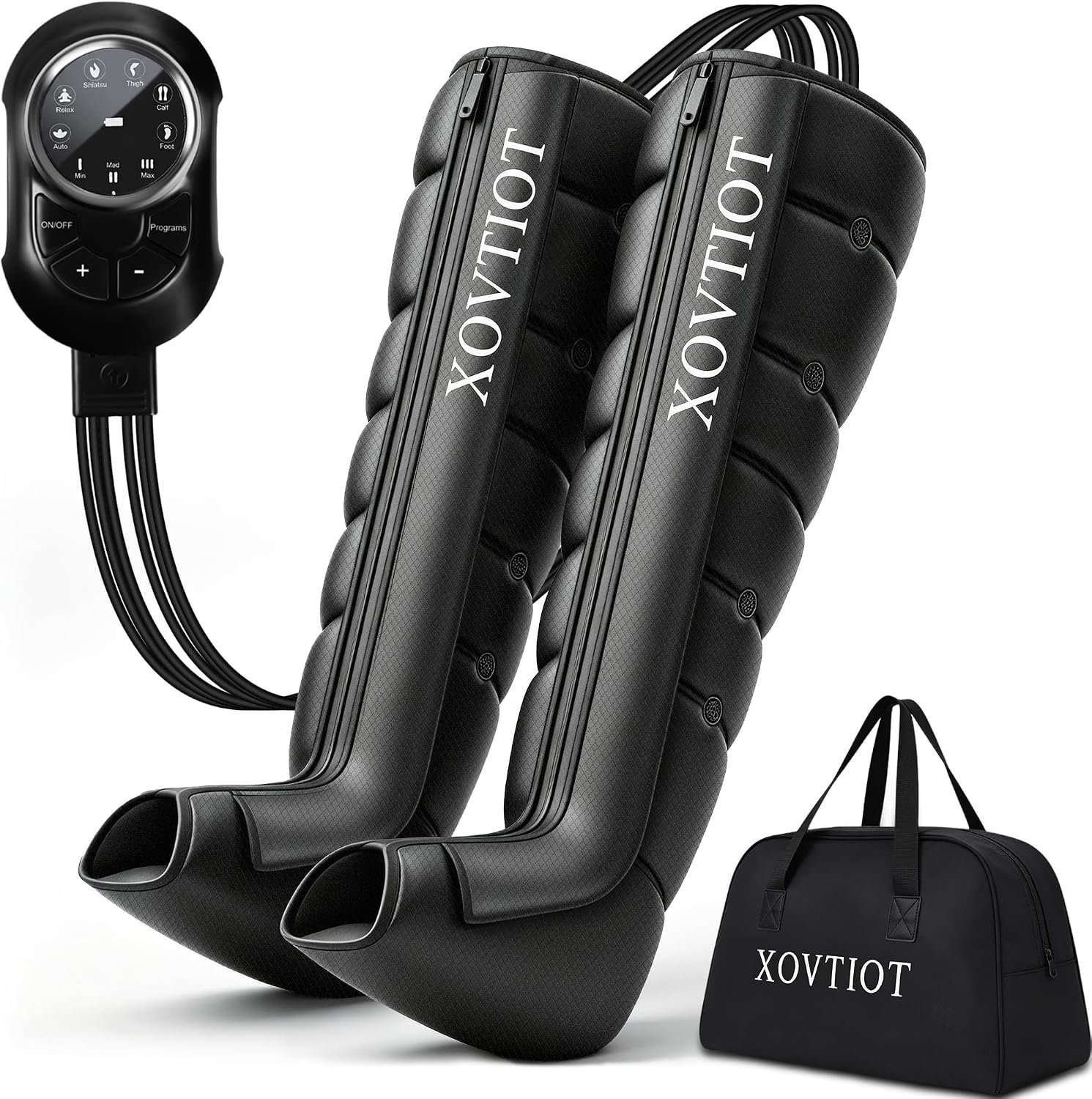 Air Compression Leg Massage, Leg Massager for Circulation Relax Muscles, Portable Full Leg Compression Boots, with 6 Relax Modes 3 Pressure Levels Automatic Timer, Gifts for Men Women