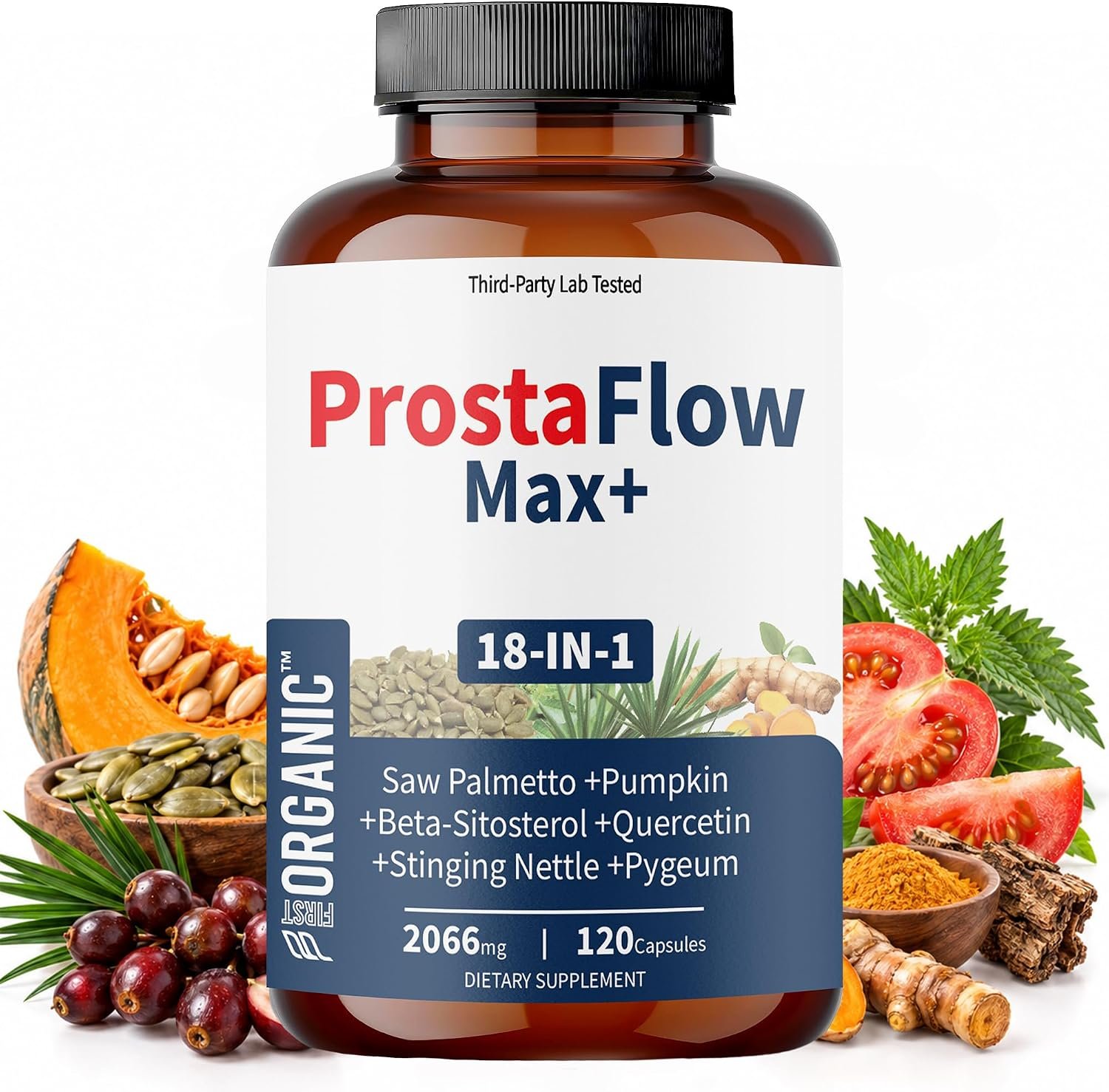 Men’s Prostate Health & Urinary Comfort Support | 2066mg – 120Capsules | 18-in-1 Herbal Blend with Saw Palmetto, Stinging Nettle & Beta-Sitosterol | Third-Party Tested