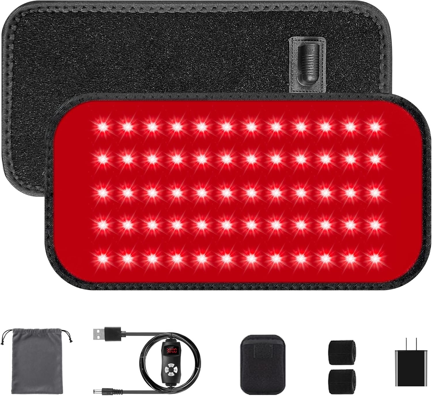 Red Light Therapy for Body, 660nm 850nm Infrared Light Therapy Pad, Wearable Wrap with Timer Remote Control for Back Shoulder Waist Knee, Infrared Light Device Home Use, 12.4” x 5.7” Large Area