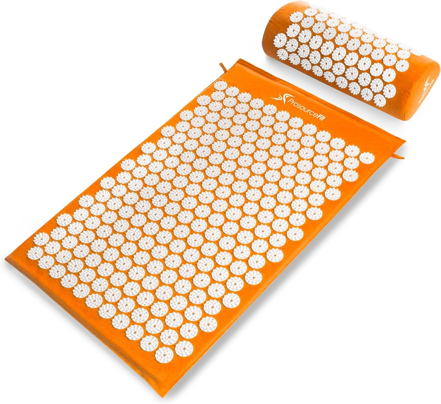 ProsourceFit Acupressure Mat and Pillow Set for Back/Neck Pain Relief and Muscle Relaxation, Orange