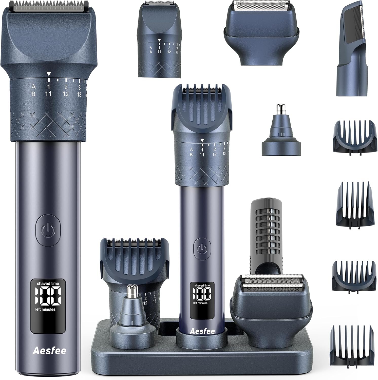 Beard Trimmer for Men, 5 in 1 Mens Grooming Kit with USB-C Charging Dock