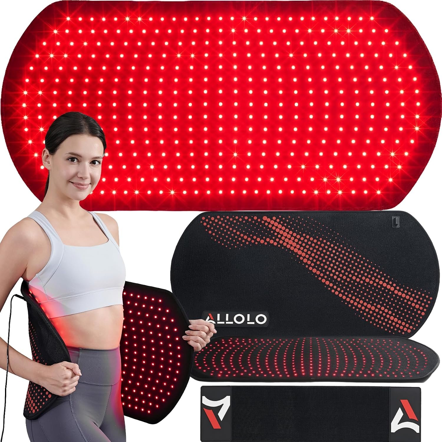 ALLOLO Red Light Therapy for Body, 3 in 1 LEDs Red Light Therapy Belt