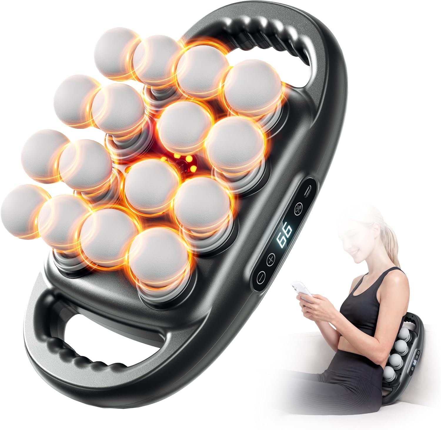 16-Head Deep Tissue Massage Gun, 9 Modes, 99 Intensity Levels