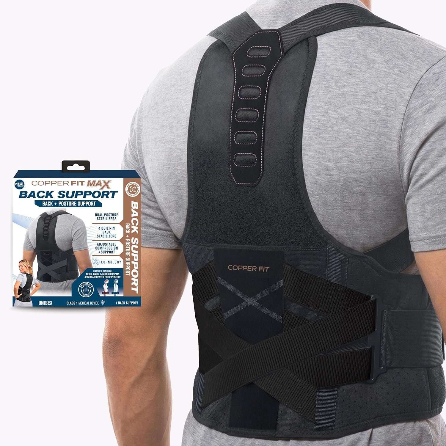 Copper Fit Max Posture and Back Support (L/XL)