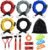 Rocutus Resistance Bands Set, 15 Pack Exercise Resistance Tubes with Anti-Snap Heavy Duty Protective Nylon Sleeves,20lbs to 40lbs Resistance Tubes,Door Anchor Ankle Strap up to 150lbs
