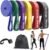 Fitense Resistance Bands Set – Pull Up Bands for Men Women, Exercise Bands Resistance with Door Anchor, Training Poster & Pouch for Body Stretching, Pull Up Assist