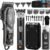 Professional 4-in-1 Barber Kit for Men, Cordless Hair Clippers & Beard Trimmer, Foil Shaver & Nose Trimmer Set with LED Display, Complete Grooming Kit for Home,Travel Case, Gifts for Men